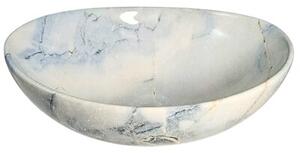 Umywalka nablatowa Estiva Eba White Marmo owalna 41.5 x 34 x 14 cm biały marmur 1 szt