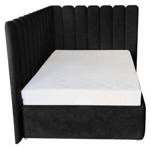 Łóżko tapicerowane sypialniane COMO 120x200 materac pojemnik PREMIUM Czarny