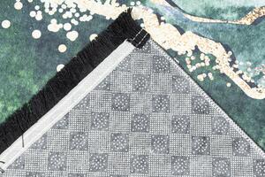 Ciemnozielony dywan z frędzlami do salonu glamour 140x200 - Valano 5X