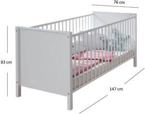 Białe łóżeczko niemowlęce bez materaca - Jasaro 7X