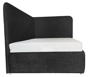 Łóżko sypialniane tapicerowane NOLA 120x200 materac pojemnik stelaż PREMIUM Czarny
