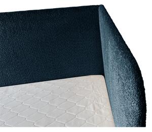 Łóżko sypialniane tapicerowane NOLA 120x200 materac pojemnik stelaż PREMIUM Granat