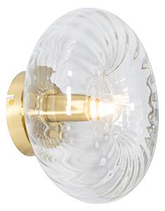 Kinkiet / Lampa scienna Art Deco złoty ze szkłem - Ayesha Oswietlenie wewnetrzne