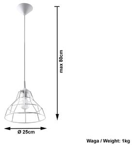Industrialna lampa wisząca E821-Anato - biały