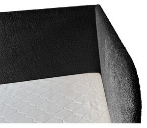 Łóżko sypialniane tapicerowane NOLA 120x200 materac pojemnik stelaż PREMIUM Czarny