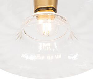 Lampa wisząca Art Deco złota ze szkłem okrągła 3-punktowa - Ayesha Oswietlenie wewnetrzne