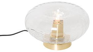 Lampa stołowa Art Deco złota ze szkłem - Ayesha Oswietlenie wewnetrzne