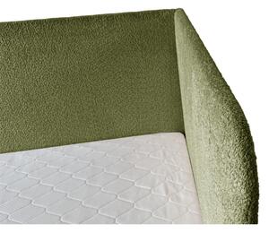 Łóżko sypialniane tapicerowane NOLA 120x200 materac pojemnik stelaż PREMIUM Oliwka