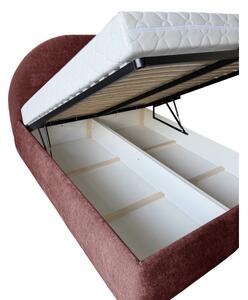 Łóżko tapicerowane 140x200 LUNARO materac pocket pojemnik PREMIUM Bordo
