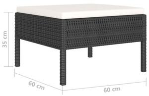 Zestaw Mebli Ogrodowych Komplet Wypoczynkowy Z Poduszkami 4-Częściowy Czarny Rattan Na Taras Balkon Ogród