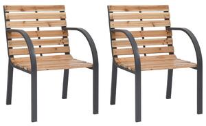 Krzesła ogrodowe, 2 szt., lite drewno jodłowe
