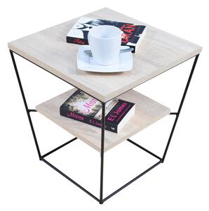 Kwadratowy stolik kawowy w stylu loft dąb sonoma - Arakin 4X