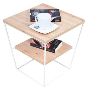 Skandynawski stolik kawowy z półką dąb artisan - Arakin 5X