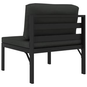 Sofa 2-os. ogrodowa z poduszkami, aluminium, antracytowa