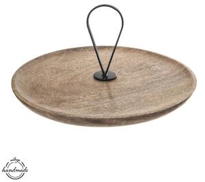 Taca do serwowania Ø 30 cm, drewno mango/metal ORION 155014