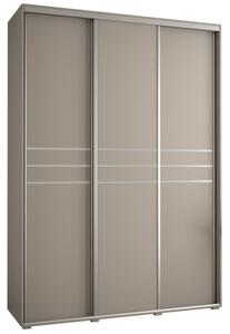 Szafa przesuwna wysoka Dakota 10 180, gł. 60 cm kaszmir + kaszmir + srebrny