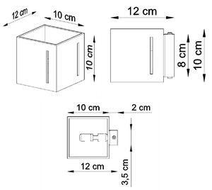 Szary kwadratowy kinkiet LED - EX525-Pixan