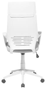 Krzesło biurowe biało-szare regulacja wysokości obrotowe ergonomiczne Delight Beliani