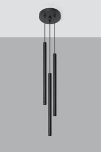 Czarna potrójna lampa wisząca zwisy - EX521-Pastels