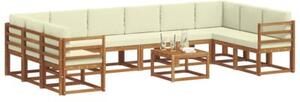 Modularny zestaw sof ogrodowych z litego drewna akacjowego
