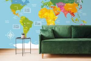 Samoprzylepna tapeta niezwykła mapa świata