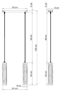 Drewniana podwójna lampa wisząca - EX548-Lini