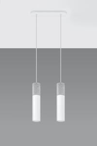 Biała industrialna podwójna lampa wisząca - EX569-Borgis