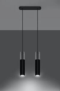 Czarna podwójna lampa wisząca betonowa - EX569-Borgis