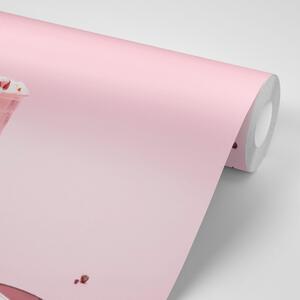 Samoprzylepna fototapeta różowy koktajl mleczny