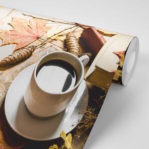 Fototapeta filiżanka kawy w jesiennym akcencie