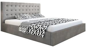 Podwójne łóżko z pojemnikiem do sypialni 140x200 Pikaro 2X - 48 kolorów