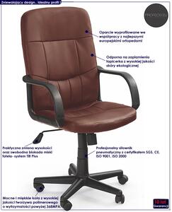 Brązowy skórzany fotel biurowy - Kramer