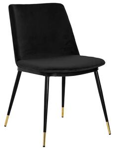 Welurowe krzesło czarne tapicerowane - Gambo 3X