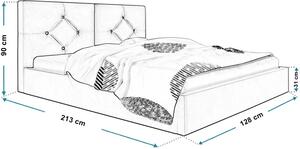Pojedyncze łóżko z pojemnikiem 120x200 Celini 2X - 48 kolorów