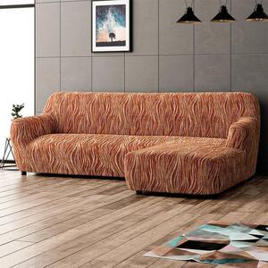 Bi-elastyczne pokrowce UNIVERSO NOWE cieniowane cegła narożnik z otomaną po prawej stronie (sz. 170 - 300 cm)