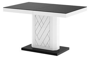 Rozkładany stół z wysokim połyskiem biało czarny - Erdon