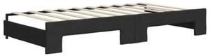 Sofa rozsuwana, czarna, 90x190 cm, tkanina
