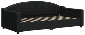 Sofa rozsuwana, czarna, 90x190 cm, tkanina