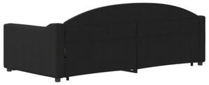 Sofa rozsuwana, czarna, 90x190 cm, tkanina