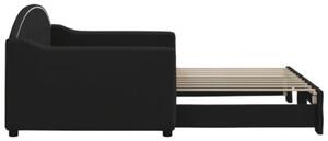 Sofa rozsuwana, czarna, 90x190 cm, tkanina