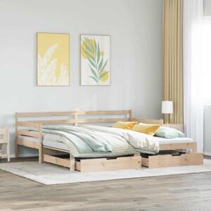 Sofa rozsuwana z szufladami, bez materaca, 80x200 cm