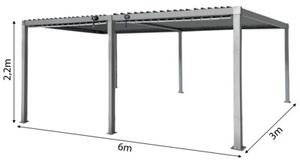Pergola ogrodowa multiklimatyczna 3x6 m z regulowanym stalowym dachem, 18 m²