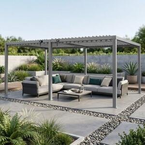 Pergola ogrodowa multiklimatyczna 3x6 m z regulowanym stalowym dachem, 18 m²