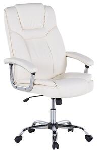 Fotel biurowy ekoskóra krzesło regulowane regulowany metalowa noga beżowy Advance Beliani