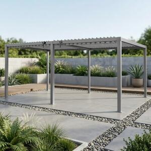 Pergola ogrodowa multiklimatyczna 3x6 m z regulowanym stalowym dachem, 18 m²