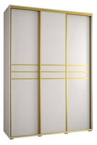 Szafa przesuwna wysoka Davos 10 180, gł. 60 cm biały + biały + złoty