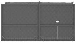 Zestaw Mebli Ogrodowych Komplet Wypoczynkowy Z Poduszkami 5-Częściowy Czarny Rattan Na Taras Balkon Ogród
