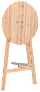 Składany okrągły stolik z drewna jodłowego – Keller