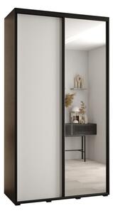 Szafa przesuwna wysoka Davos 3 140, gł. 45 cm czarny + biały + czarny