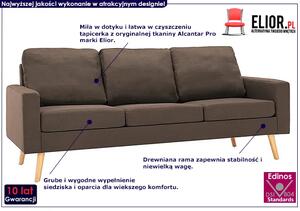 3-osobowa brązowa sofa - Eroa 3Q